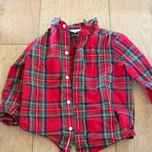 Janie and Jack Red Plaid Button Down Shirt